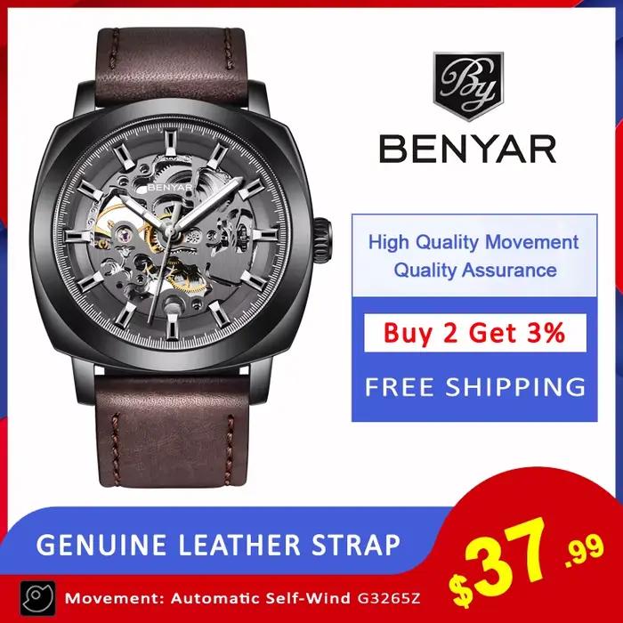 BENYAR montres pour hommes Top marque de luxe affaires automatique montre mécanique
