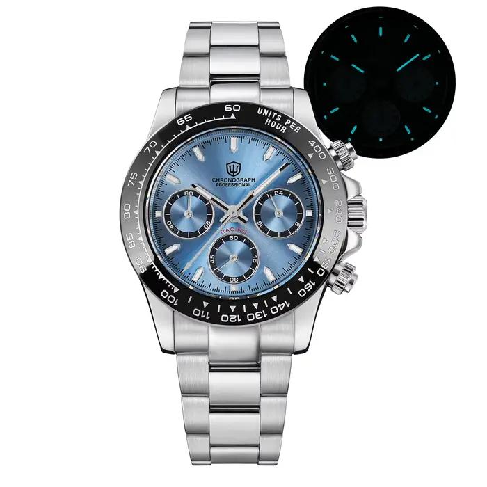 Montre chronographe à quartz Watchdives Wd16500 V2 VK63 avec lunette en acier saphir