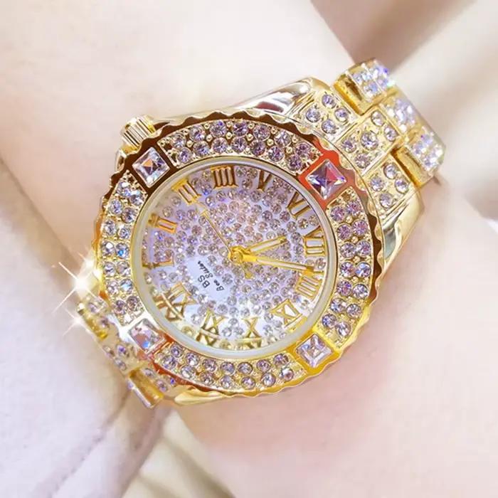 Femmes montres diamant or montre dames