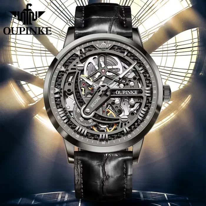 OUPINKE 3173 squelette automatique montre mécanique marque de luxe 50M