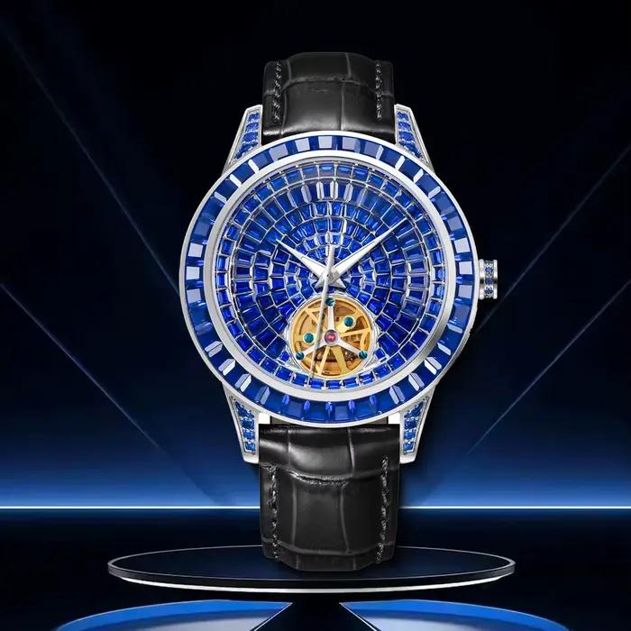 Montre mécanique diamantée PINDU Design NEW 42MM pour homme