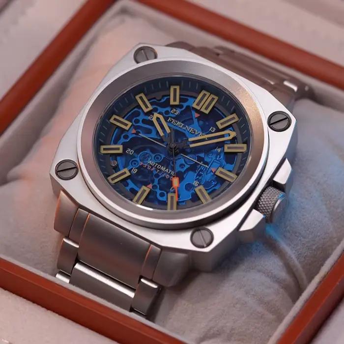 FEELNEVER nouvelles montres mécaniques hommes mode en acier inoxydable de luxe montre