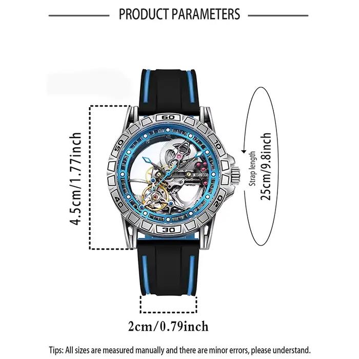 MUSANFIGO montre pour hommes entièrement automatique évidée avec mouvement mécanique
