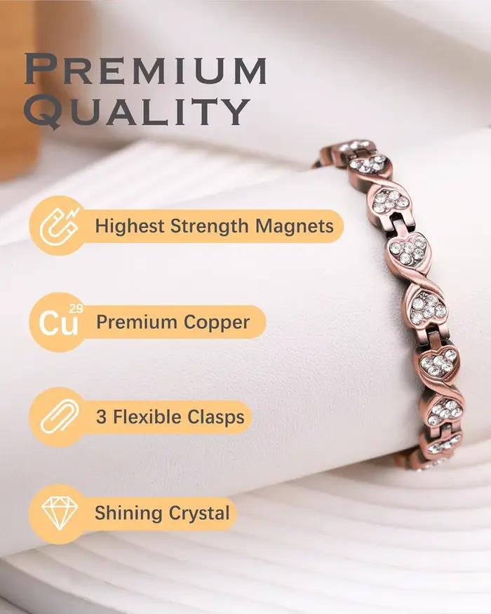 Bracelet magnétique en cristal de cuivre pur pour femmes design infinite love bijoux personnalisables cadeaux d'anniversaire et de mariage occasions spéciales