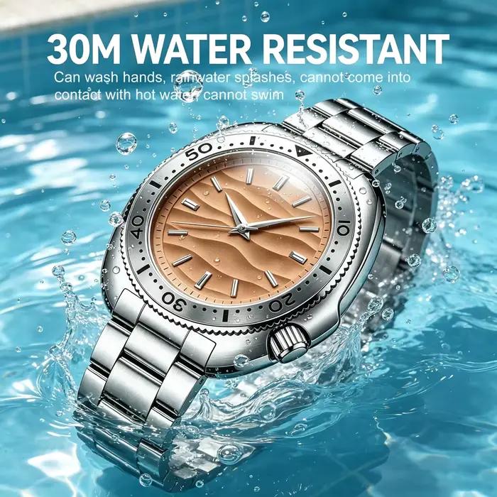 Montre à Quartz Luxe Hommes Étanche Sport Acier Inoxydable Occasions Spéciales Activités De Plein Air