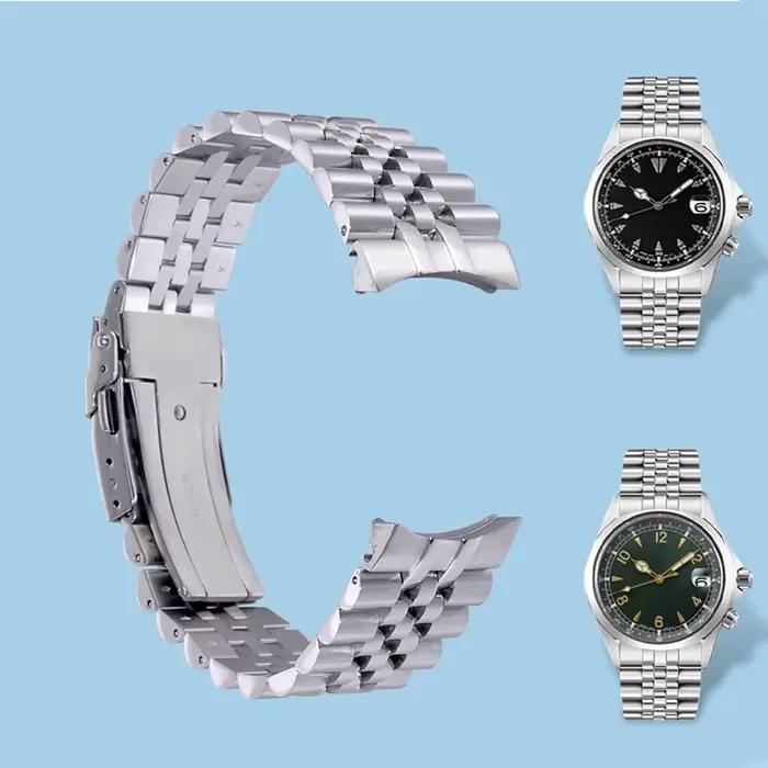 Bracelet de montre de style Jubilee argenté de 20mm