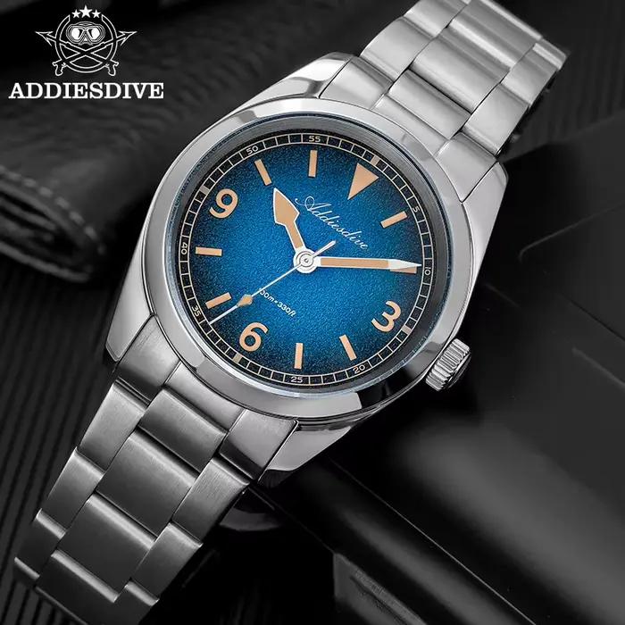 Montre de luxe ADDIESDIVE en acier inoxydable avec cristal de saphir pour femmes résistante à l'eau et lumineuse pour plongée et occasions spéciales