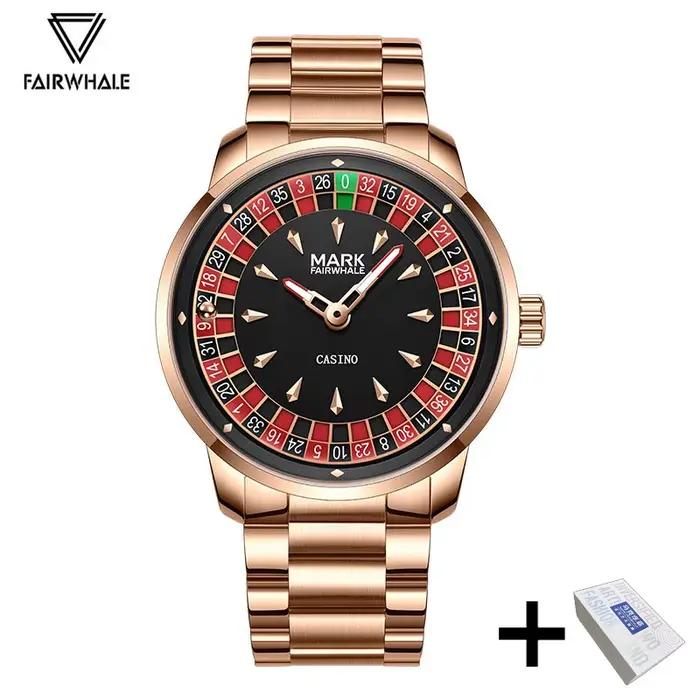 Montre-bracelet à quartz Uniguet acier rose pour homme design décontracté résistance à l'eau 3 bars occasionnels pour hommes occasions spéciales
