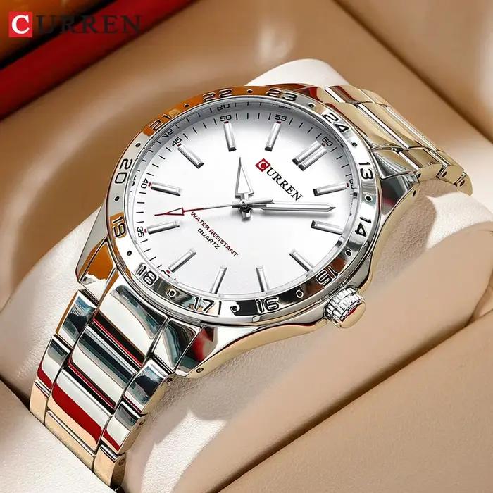 Montre homme sportive décontractée à quartz avec points lumineux pour hommes occasions spéciales style moderne robuste