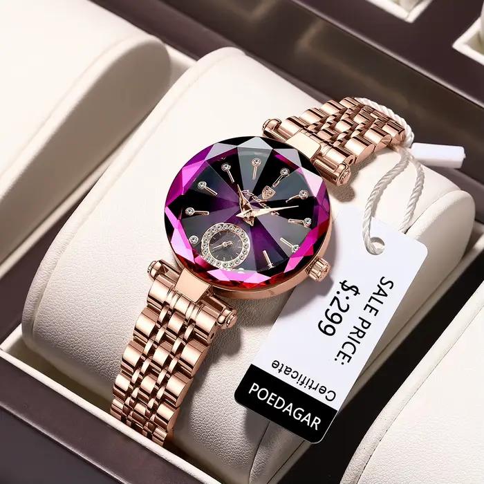 Montre-Bracelet de Luxe à Cadran Diamant pour Femme