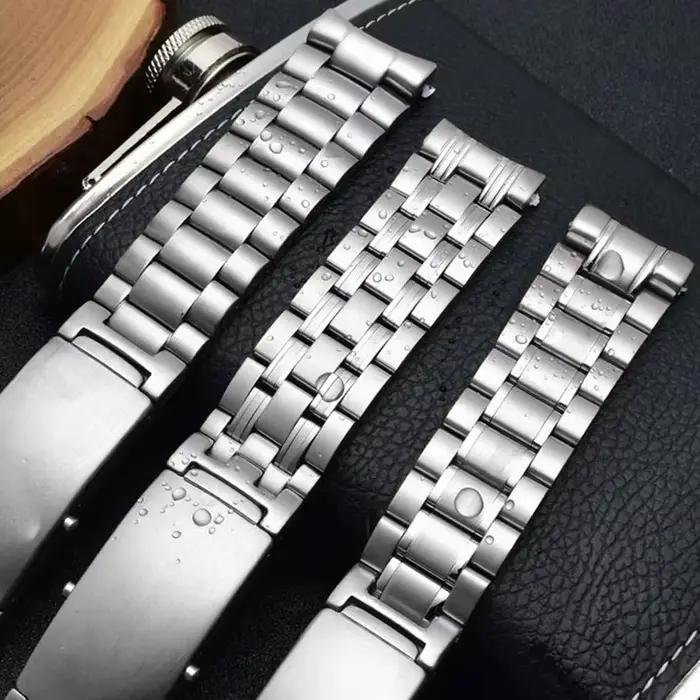 Bracelets de montre en acier inoxydable argenté 904L