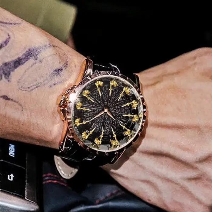 Nouvelle montre pour hommes en or rose style sportif