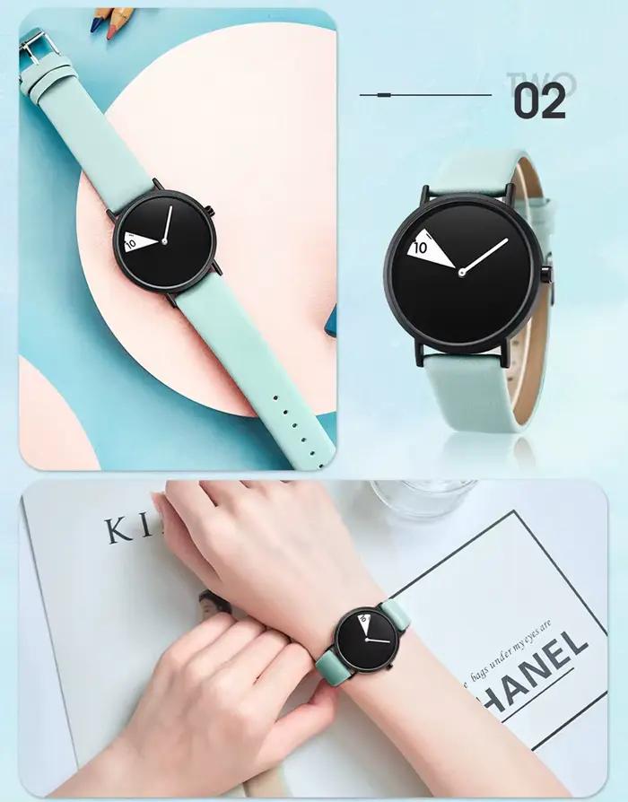 Montre Créative pour Femmes Bracelet en Cuir Cuivré Multicolore Occasions Spéciales