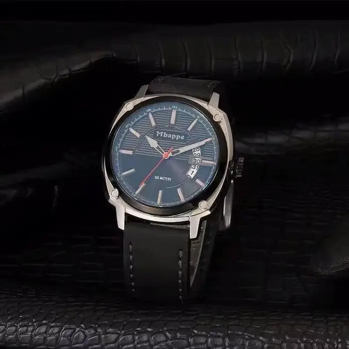 Montre MBAPPE Luxe Homme Cuir Véritable Élégante Robuste Occasions Spéciales