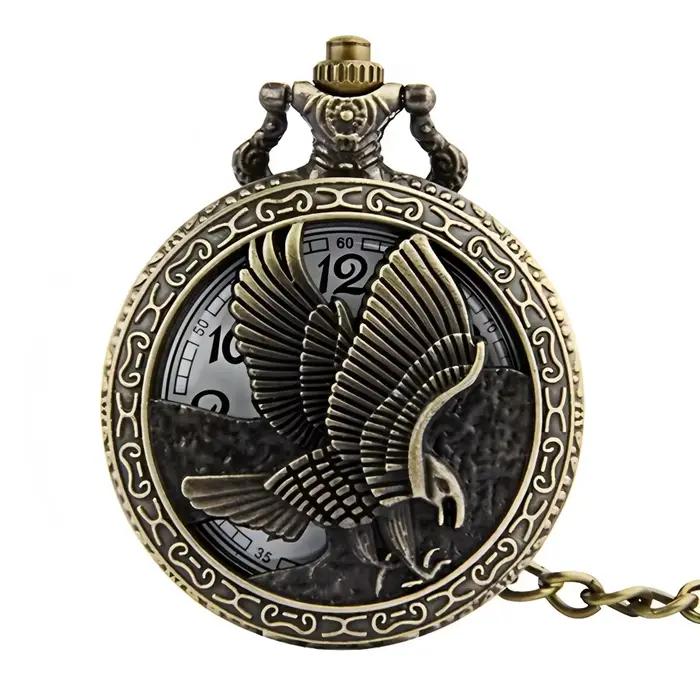 Montre de poche vintage avec gravure d’aigle