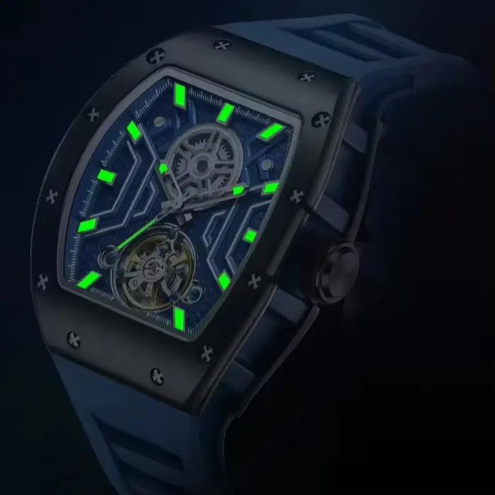 Montre-bracelet Daniel Gorman 9190-28 Sport Automatique Acier Squelette Ajouré Occasions Spéciales Robuste Confortable