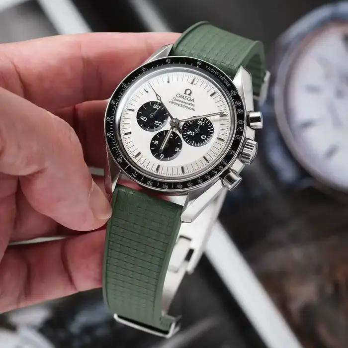 Pour Grand Seiko Omega SpeedMaster 19mm 20mm 21mm 22mm 24mm mosaïque FKM bracelet de montre bracelets