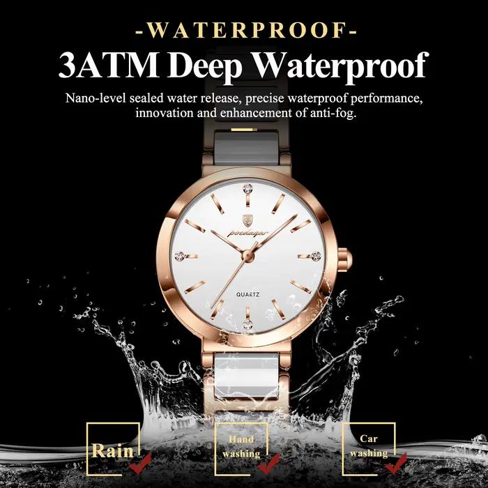 POEDAGAR Montre Femme Originale de Luxe Étanche en Acier Inoxydable Montre-Bracelet pour Dames Mode Exquise Montres à Quartz pour Femmes Reloj