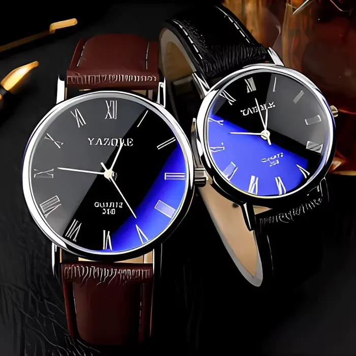 YAZOLE montre pour hommes montres décontractées à la mode bracelet en cuir
