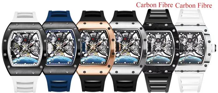 Montre mécanique automatique édition limitée avec bracelet en silicone pour homme, résistante à l'eau, idéale pour activités sportives et occasions spéciales