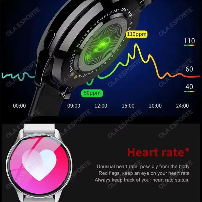 Montre Intelligente Ola Esporte Avec Surveillance de Fréquence Cardiaque Bracelet en Gel de Silice Compatible avec Android et iOS Pour Hommes et Femmes Occasions Spéciales Sportives et Voyage