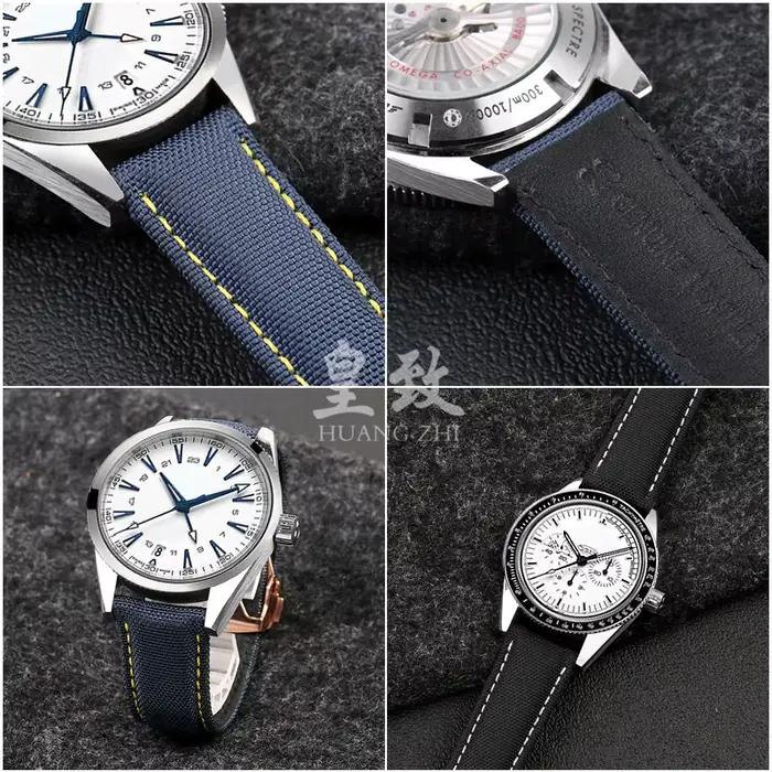 Bracelet de montre en toile pour Omega Seamaster 300 AT150