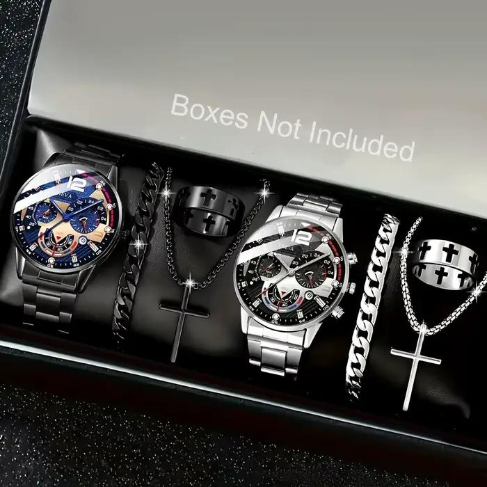 Ensemble de montre à quartz pour hommes 8 pièces
