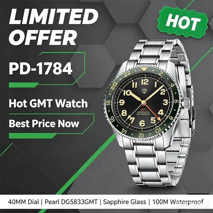 PAGANI DESIGN 2026 NOUVEAU Top GMT Montres automatiques mécaniques pour hommes Perle DG5833 Étanche Lumineux Verre saphir reloj hombre