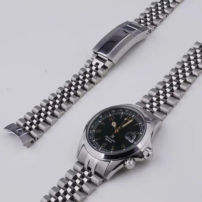 Rolamy 20mm bracelet jubilé pour Seiko Prospex alpiniste SPB115 117 121 123 209 SARB013 15