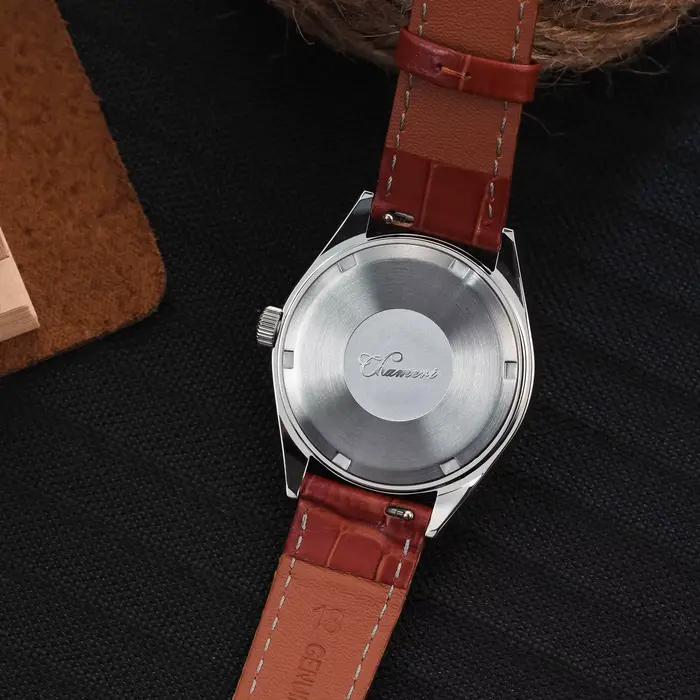 Chameri 37Mm montres Vintage Gs04 montre à Quartz VH31 mouvement saphir cristal cuir 100M étanche homme d'affaires