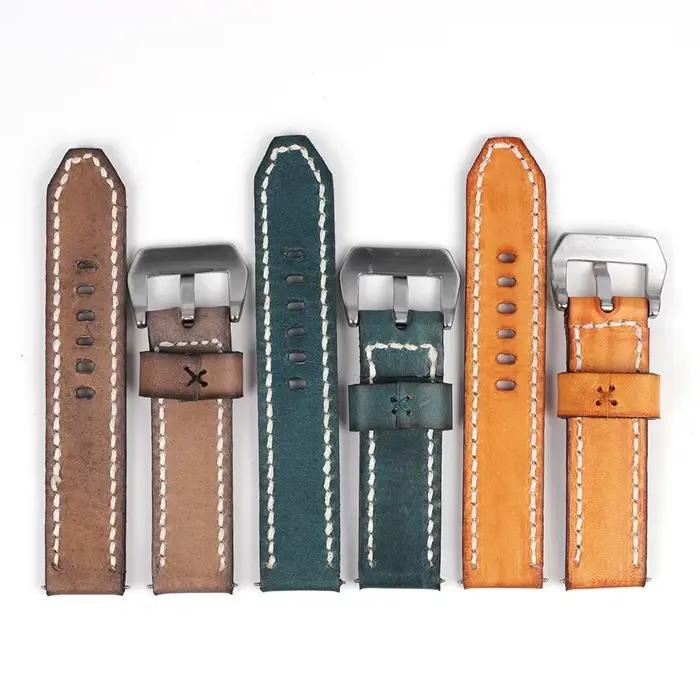 Bracelet de montre en cuir véritable pour Panerai