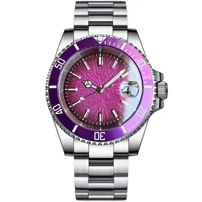 Tandorio Nouvelle Montre de Plongée Homme 40mm Verre Saphir Mouvement Automatique Japonais NH35A Reloj Hombre Date 20ATM Lunette Rotative Lumineuse