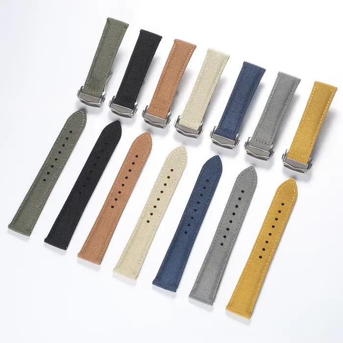 Bracelet Deployant Sailcloth en Nylon Haute Densité Double Face Polyvalent Pour Femmes et Hommes Occasions Spéciales Robuste Et Sophistiqué