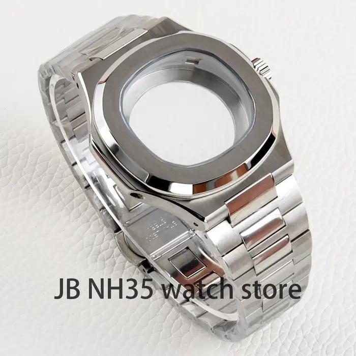 Montre Nautilus avec Boîtier en Acier Inoxydable Compatible Mouvements NH35 NH36 NH38 Occasions Spéciales Robuste Élégante