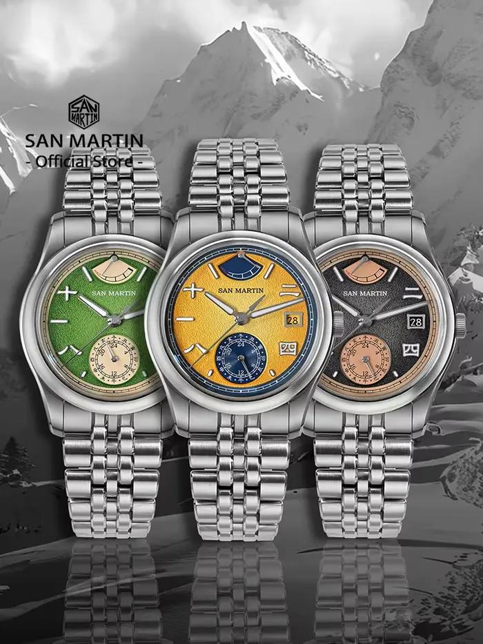 San Martin 39mm mis5 9132 affichage de réserve de marche hommes montre de Sport de luxe automatique mécanique étanche conception originale SN0144