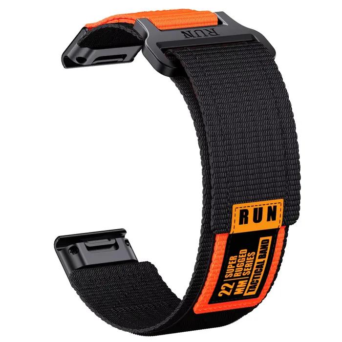 Bracelet de montre en nylon pour Garmin Fenix 6 6X Pro 5 5X 7 7X Fenix 8 fixation rapide largeur 22 26 mm multicolore pour homme femme