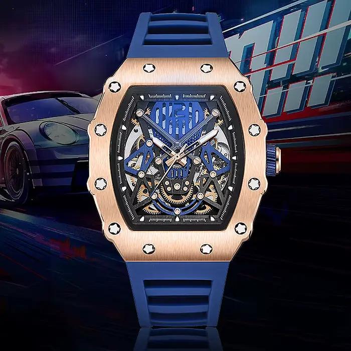BAOGELA Richard montre mécanique automatique pour hommes montre-bracelet montres de luxe avec livraison gratuite bracelet en caoutchouc Reloj Hombre Rose