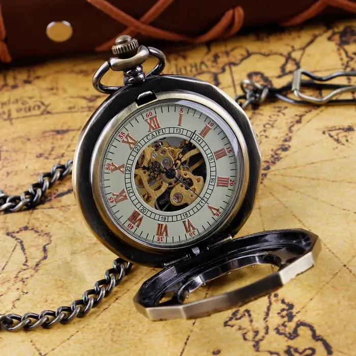 Montre de Poche Rétro Antique en Acier Inoxydable à Remontage Manuel pour Occasions Spéciales et Collectionneurs