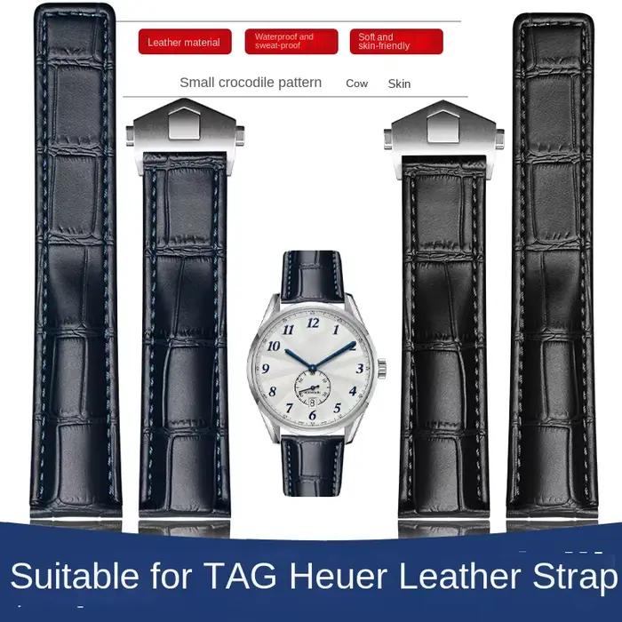 Bracelet en cuir véritable pour montre TAG HEUER Carrera Monaco