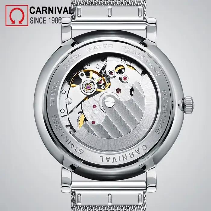 Montre Carnival Mécanique Saphir Homme Style Luxe Fêtes Occasions Spéciales Robuste Chic Casual