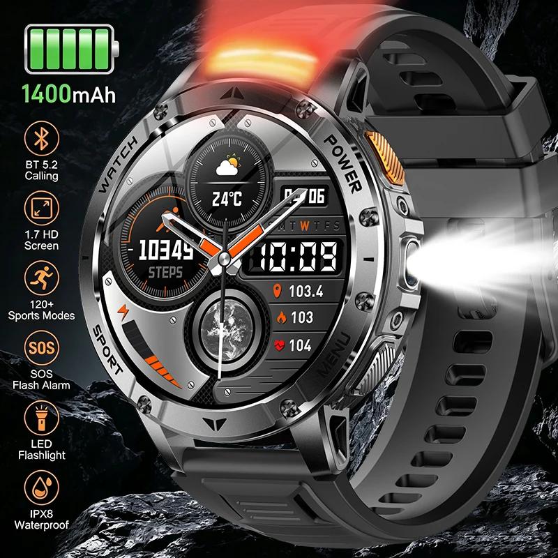Montre connectée avec écran IPS de 1,7 pouces, batterie de 1400 mAh, étanche IPX8, plus de 120 modes