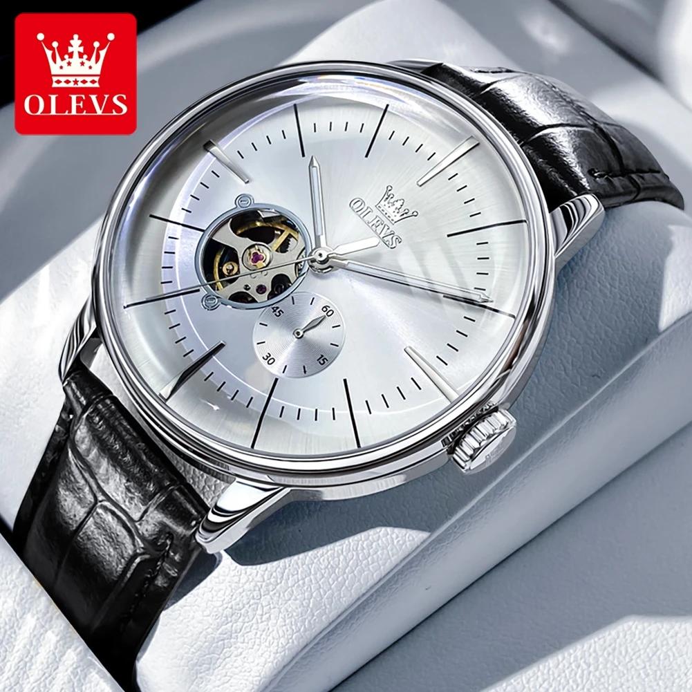OLEVS 6708 montre pour hommes mécanique automatique de luxe en acier inoxydable creux montre pour ho