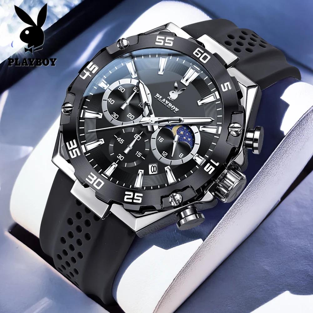 PLAYBOY 3518 Montres Originales Authentiques de Marque pour Homme Coffret Cadeau de Luxe Bracelet en