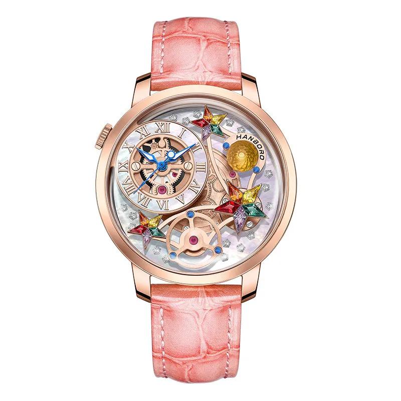 Montre à quartz pour femme HANBORO, 40 mm, montre-bracelet pour femme, lumineuse, étanche 50 m, cadr