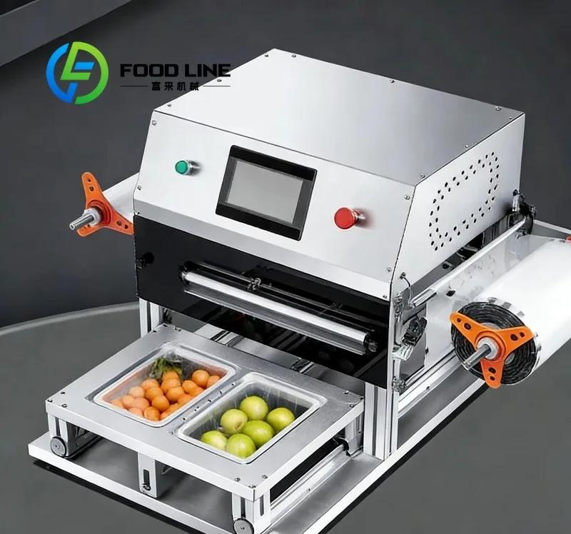 Machine d'emballage sous atmosphère modifiée automatique, machine de scellage de boîtes alimentaires