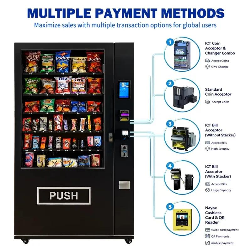 Distributeur automatique intelligent de snacks et de boissons, kiosque de vente au détail, équipemen
