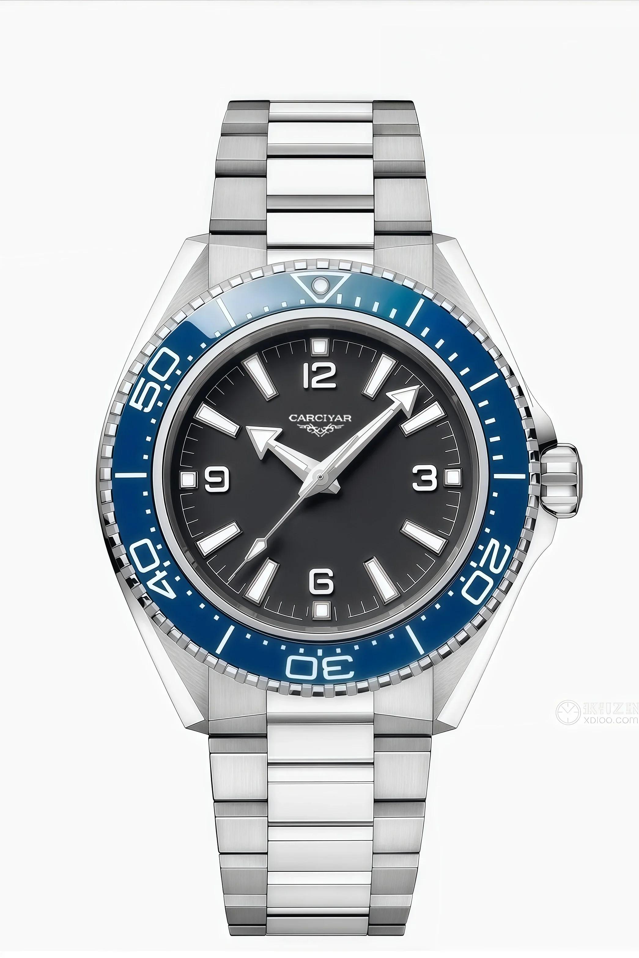 Montre mécanique automatique pour hommes, modèle sportif, en acier inoxydable 904L, bracelet en caou