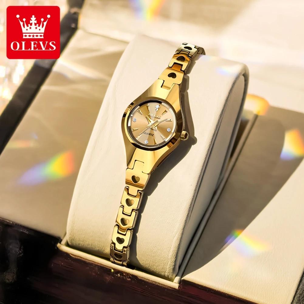OLEVS 7082 femmes montres marque originale élégante en acier tungstène montre à Quartz étanche lumin