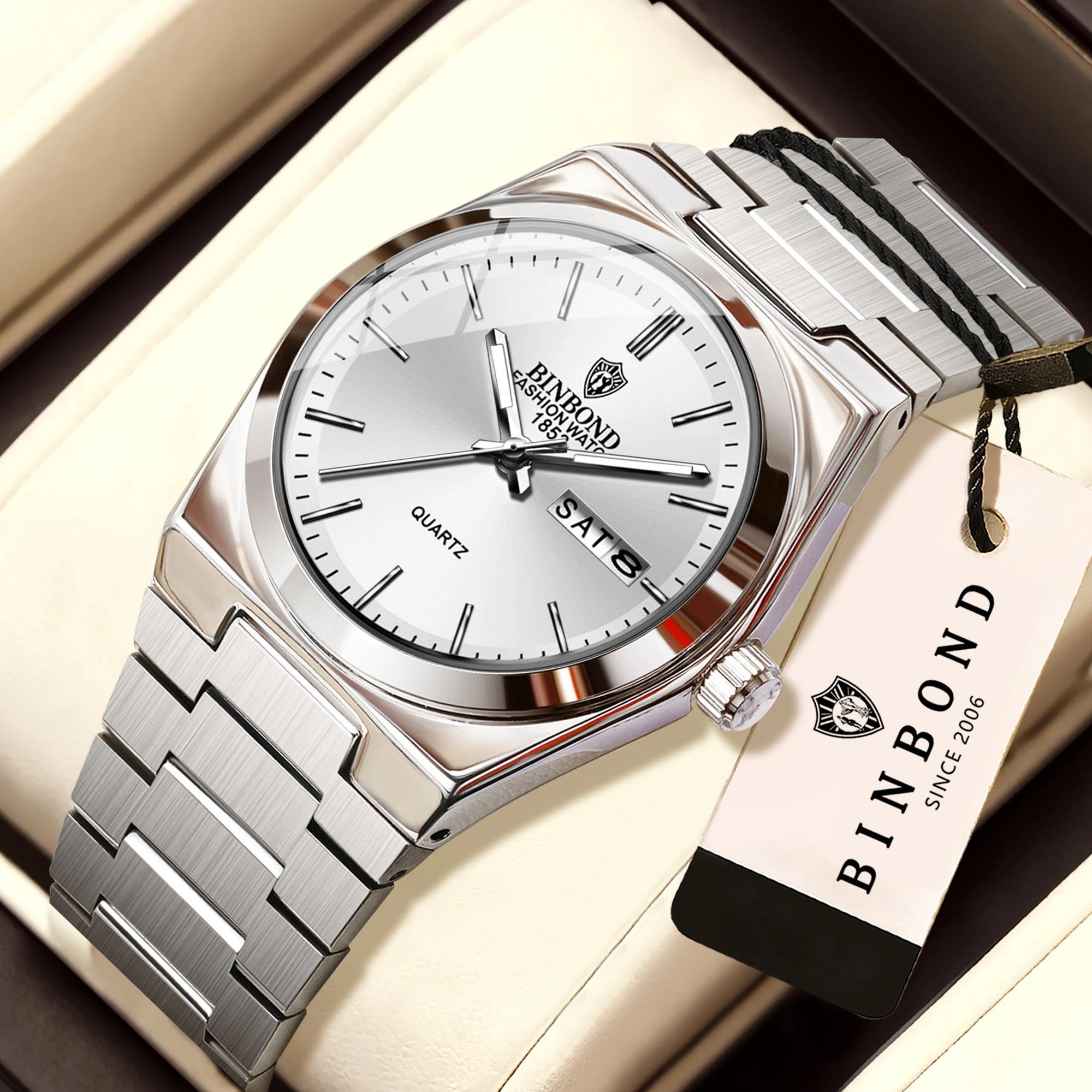 Montres à quartz originales BINBOND pour femmes, montre de luxe lumineuse et étanche pour femmes, mo