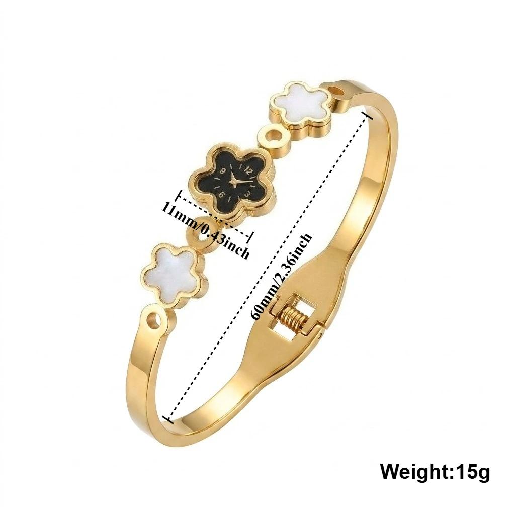 Bracelet de montre rétro français au design élégant, en acier inoxydable doré, incrusté, pour un usa